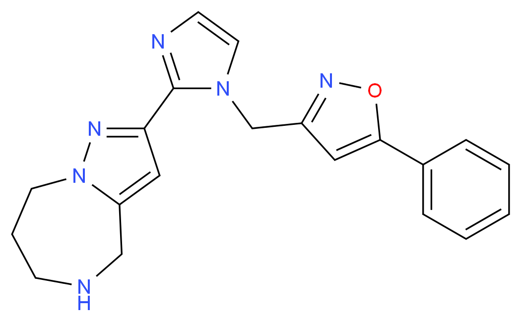2-{1-[(5-phenyl-3-isoxazolyl)methyl]-1H-imidazol-2-yl}-5,6,7,8-tetrahydro-4H-pyrazolo[1,5-a][1,4]diazepine_Molecular_structure_CAS_)
