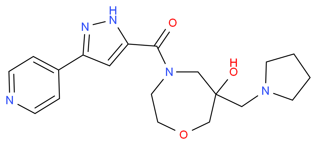 4-[(3-pyridin-4-yl-1H-pyrazol-5-yl)carbonyl]-6-(pyrrolidin-1-ylmethyl)-1,4-oxazepan-6-ol_Molecular_structure_CAS_)