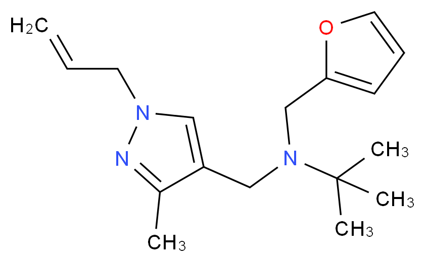 N-[(1-allyl-3-methyl-1H-pyrazol-4-yl)methyl]-N-(2-furylmethyl)-2-methylpropan-2-amine_Molecular_structure_CAS_)