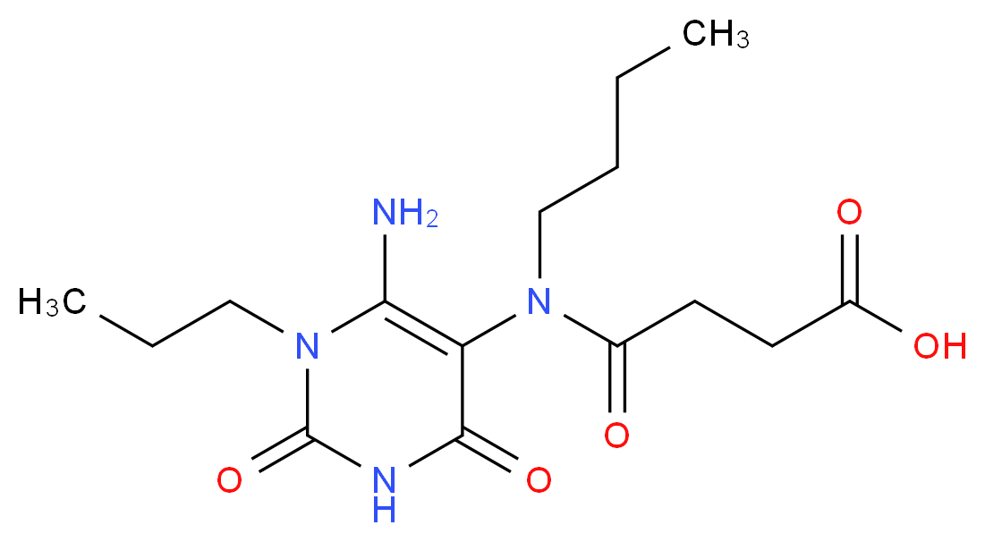 4-[(6-amino-2,4-dioxo-1-propyl-1,2,3,4-tetrahydropyrimidin-5-yl)(butyl)amino]-4-oxobutanoic acid_Molecular_structure_CAS_)
