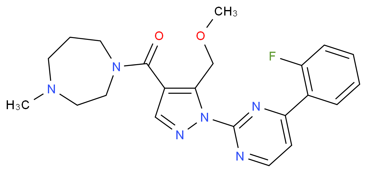 1-{[1-[4-(2-fluorophenyl)-2-pyrimidinyl]-5-(methoxymethyl)-1H-pyrazol-4-yl]carbonyl}-4-methyl-1,4-diazepane_Molecular_structure_CAS_)