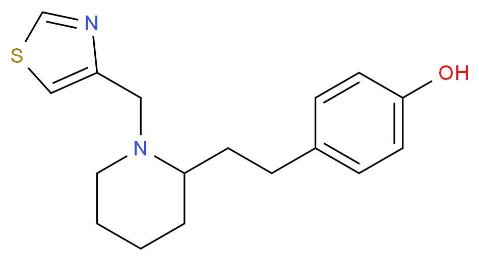 4-{2-[1-(1,3-thiazol-4-ylmethyl)-2-piperidinyl]ethyl}phenol_Molecular_structure_CAS_)