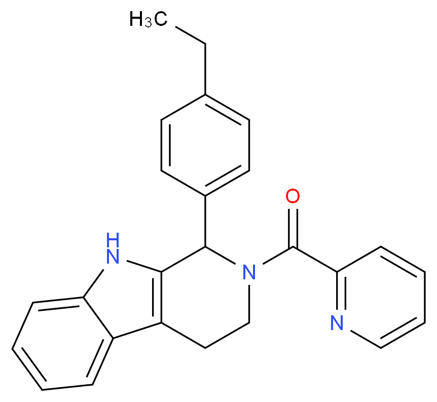 1-(4-ethylphenyl)-2-(2-pyridinylcarbonyl)-2,3,4,9-tetrahydro-1H-beta-carboline_Molecular_structure_CAS_)