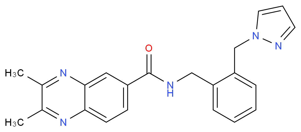 2,3-dimethyl-N-[2-(1H-pyrazol-1-ylmethyl)benzyl]-6-quinoxalinecarboxamide_Molecular_structure_CAS_)