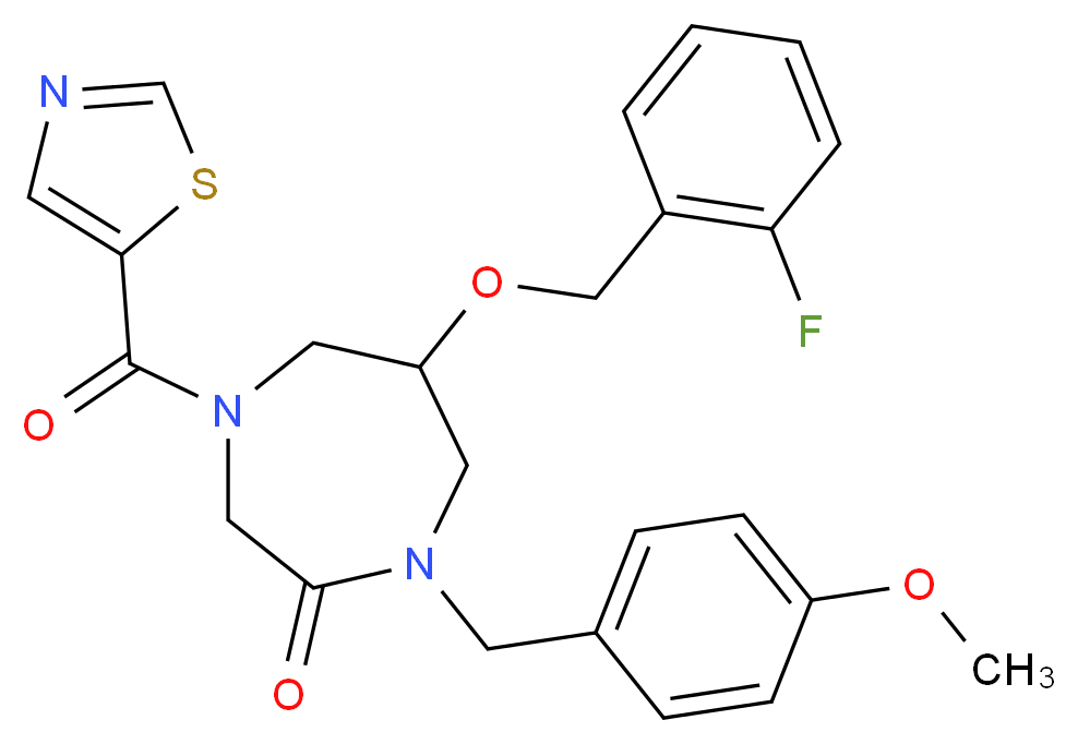 6-[(2-fluorobenzyl)oxy]-1-(4-methoxybenzyl)-4-(1,3-thiazol-5-ylcarbonyl)-1,4-diazepan-2-one_Molecular_structure_CAS_)