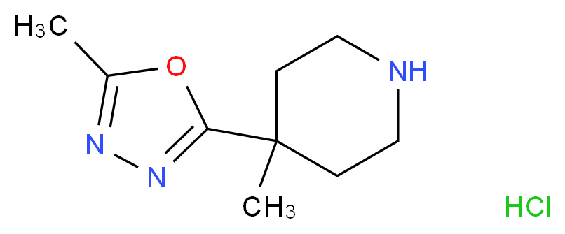 4-Methyl-4-(5-methyl-1,3,4-oxadiazol-2-yl)-piperidine hydrochloride_Molecular_structure_CAS_)