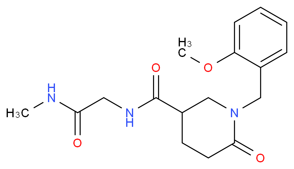 1-(2-methoxybenzyl)-N-[2-(methylamino)-2-oxoethyl]-6-oxo-3-piperidinecarboxamide (non-preferred name)_Molecular_structure_CAS_)