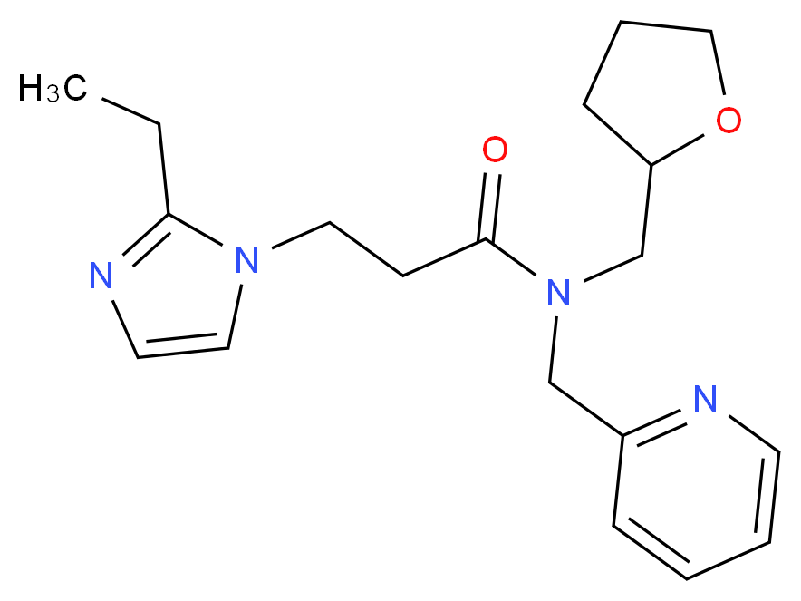 3-(2-ethyl-1H-imidazol-1-yl)-N-(pyridin-2-ylmethyl)-N-(tetrahydrofuran-2-ylmethyl)propanamide_Molecular_structure_CAS_)
