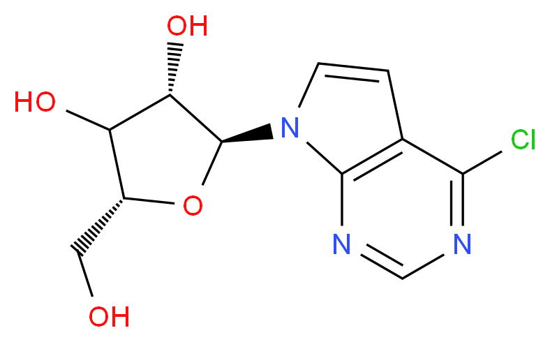 6-Chloro-7-deazapurine-α-D-riboside_Molecular_structure_CAS_120401-32-3)