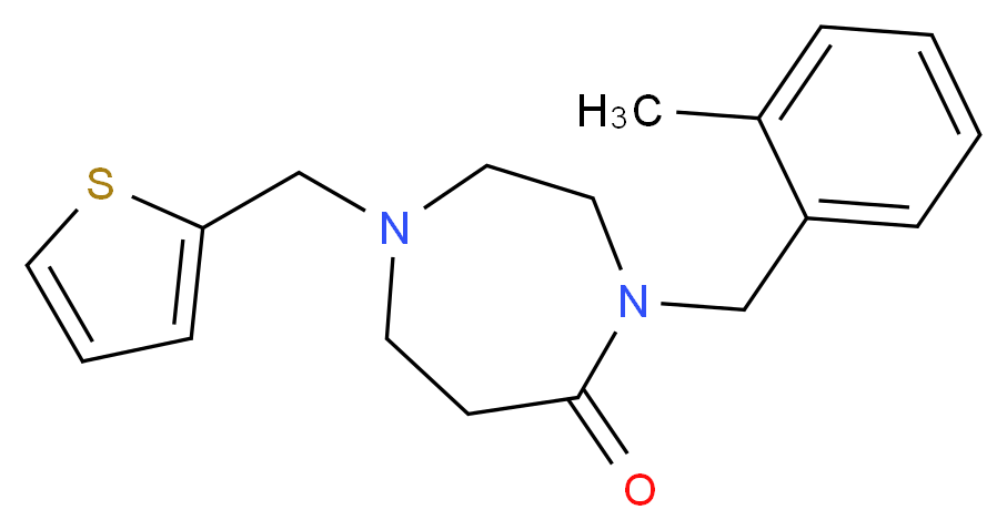 4-(2-methylbenzyl)-1-(2-thienylmethyl)-1,4-diazepan-5-one_Molecular_structure_CAS_)