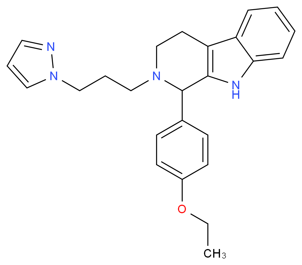 1-(4-ethoxyphenyl)-2-[3-(1H-pyrazol-1-yl)propyl]-2,3,4,9-tetrahydro-1H-beta-carboline_Molecular_structure_CAS_)