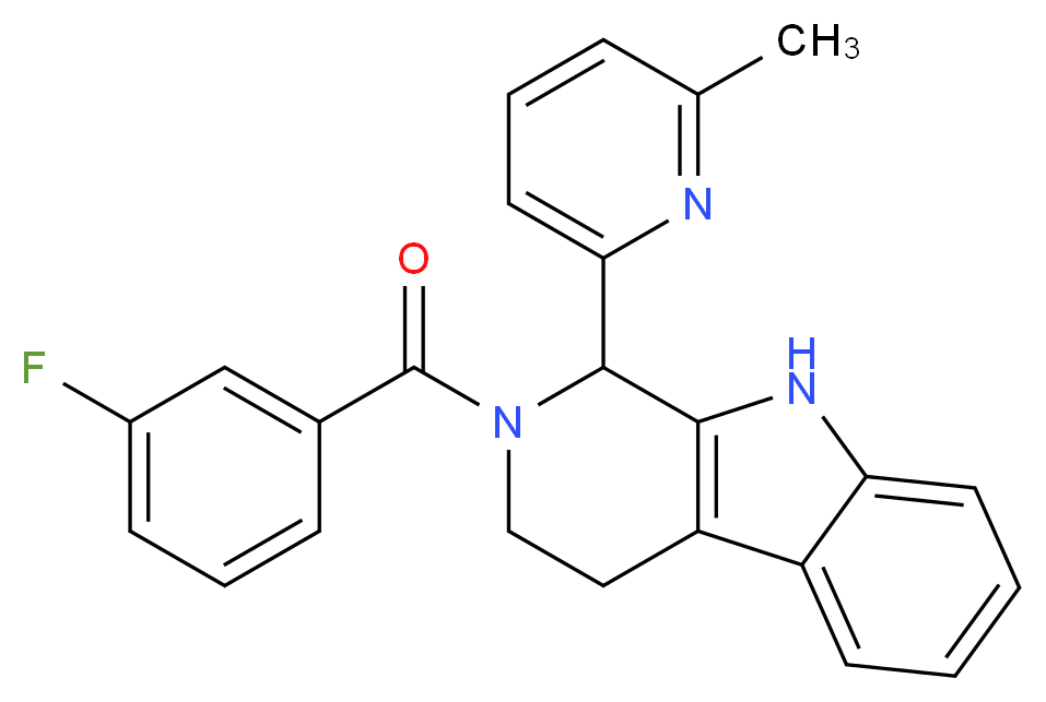 2-(3-fluorobenzoyl)-1-(6-methyl-2-pyridinyl)-2,3,4,9-tetrahydro-1H-beta-carboline_Molecular_structure_CAS_)