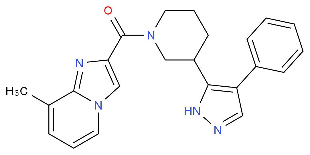 8-methyl-2-{[3-(4-phenyl-1H-pyrazol-5-yl)piperidin-1-yl]carbonyl}imidazo[1,2-a]pyridine_Molecular_structure_CAS_)