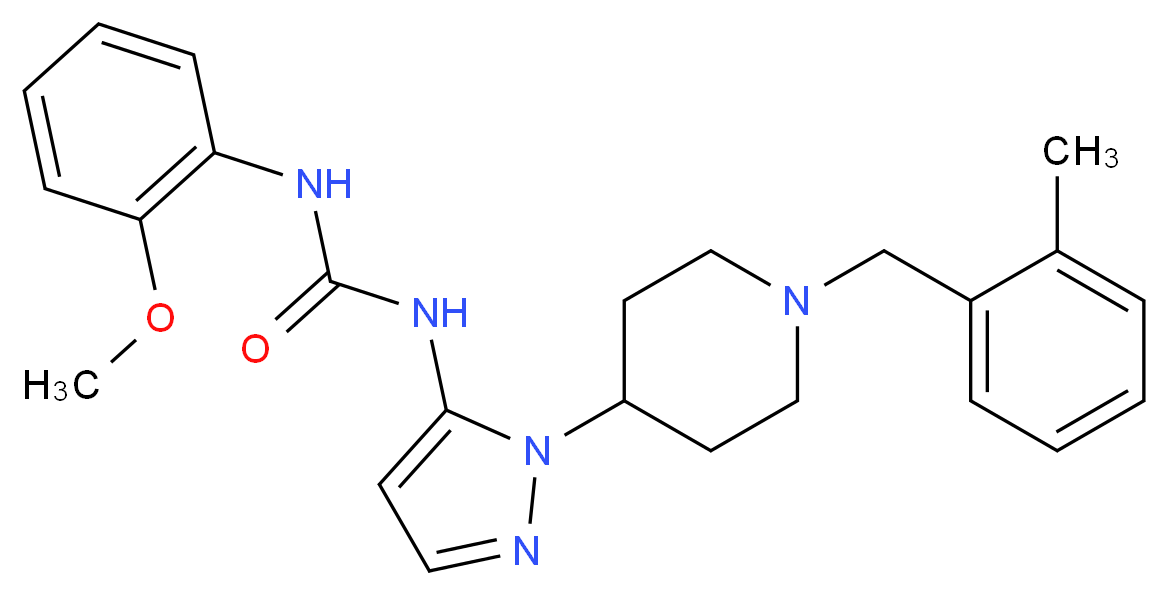N-(2-methoxyphenyl)-N'-{1-[1-(2-methylbenzyl)-4-piperidinyl]-1H-pyrazol-5-yl}urea_Molecular_structure_CAS_)