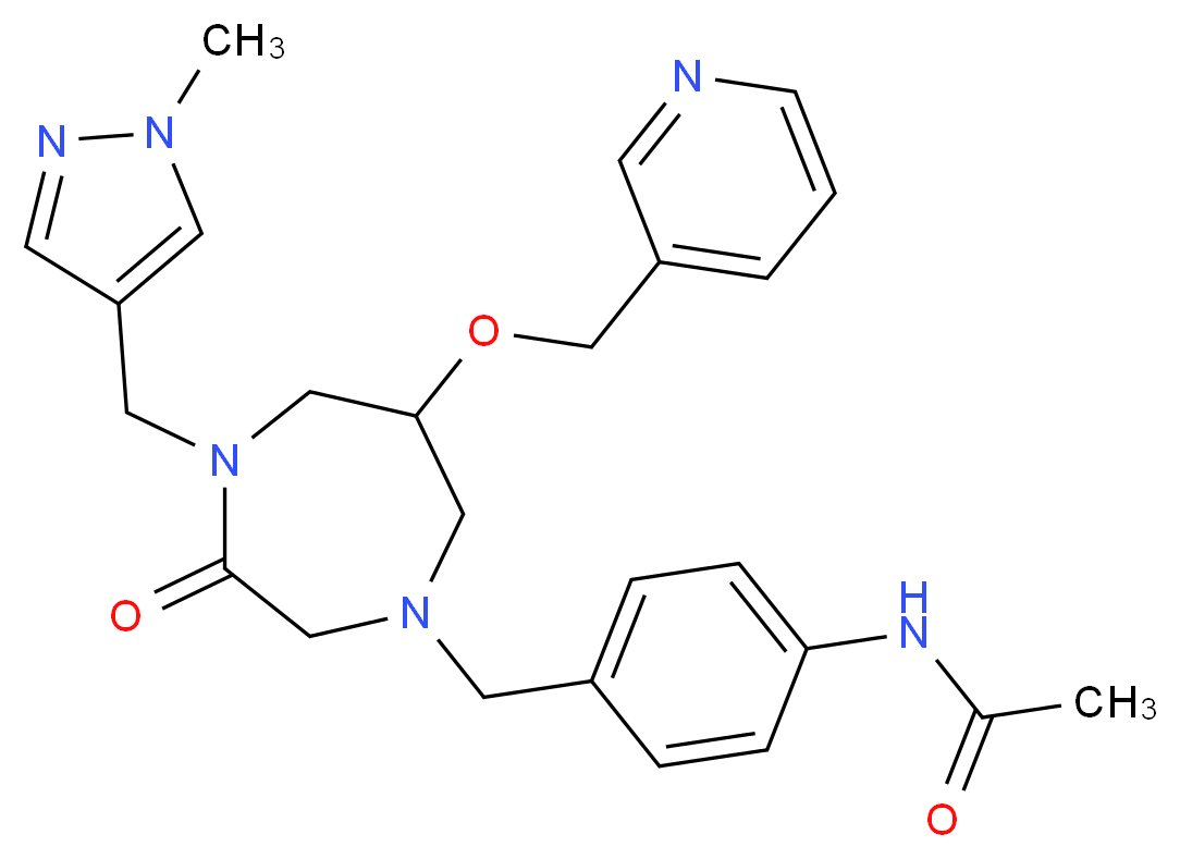 N-(4-{[4-[(1-methyl-1H-pyrazol-4-yl)methyl]-3-oxo-6-(3-pyridinylmethoxy)-1,4-diazepan-1-yl]methyl}phenyl)acetamide_Molecular_structure_CAS_)
