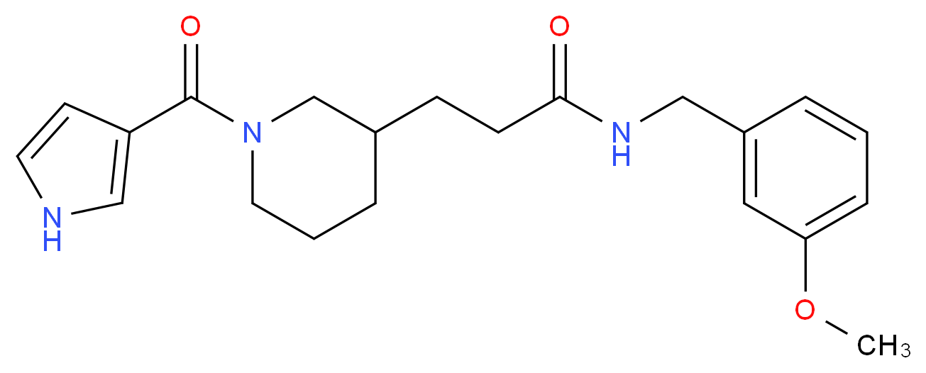 N-(3-methoxybenzyl)-3-[1-(1H-pyrrol-3-ylcarbonyl)piperidin-3-yl]propanamide_Molecular_structure_CAS_)
