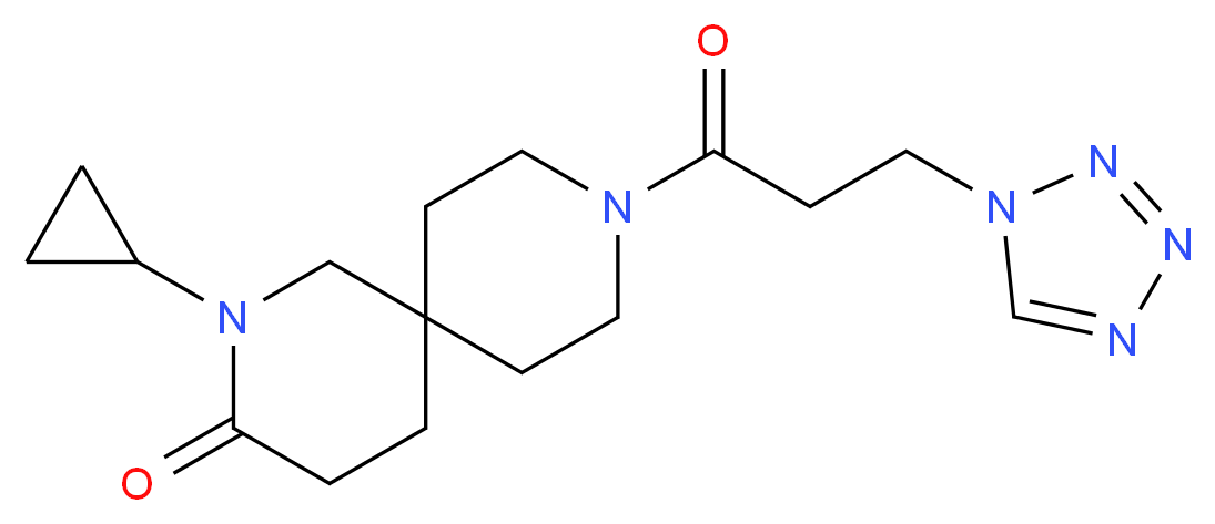 2-cyclopropyl-9-[3-(1H-tetrazol-1-yl)propanoyl]-2,9-diazaspiro[5.5]undecan-3-one_Molecular_structure_CAS_)