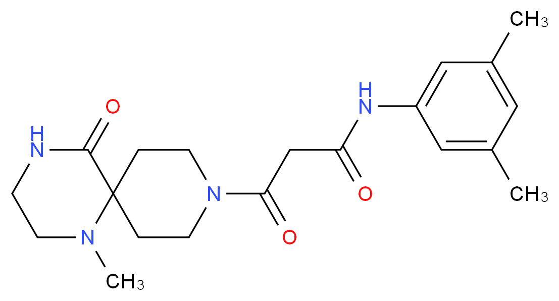 N-(3,5-dimethylphenyl)-3-(1-methyl-5-oxo-1,4,9-triazaspiro[5.5]undec-9-yl)-3-oxopropanamide_Molecular_structure_CAS_)