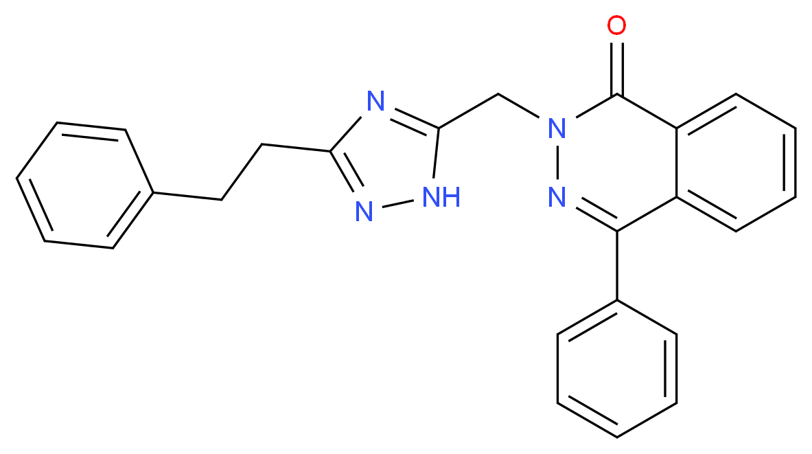 4-phenyl-2-{[3-(2-phenylethyl)-1H-1,2,4-triazol-5-yl]methyl}phthalazin-1(2H)-one_Molecular_structure_CAS_)