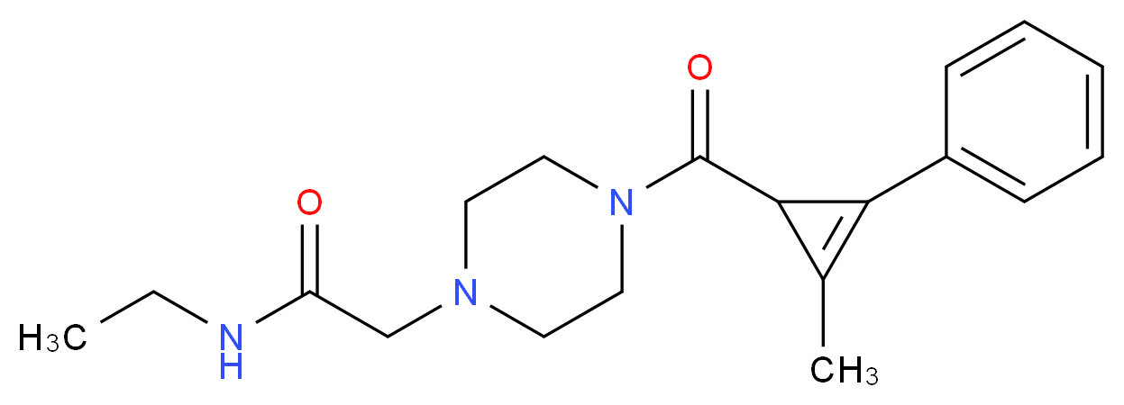N-ethyl-2-{4-[(2-methyl-3-phenyl-2-cyclopropen-1-yl)carbonyl]-1-piperazinyl}acetamide_Molecular_structure_CAS_)