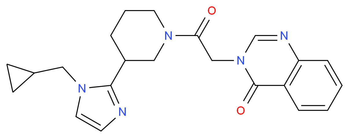 3-(2-{3-[1-(cyclopropylmethyl)-1H-imidazol-2-yl]piperidin-1-yl}-2-oxoethyl)quinazolin-4(3H)-one_Molecular_structure_CAS_)