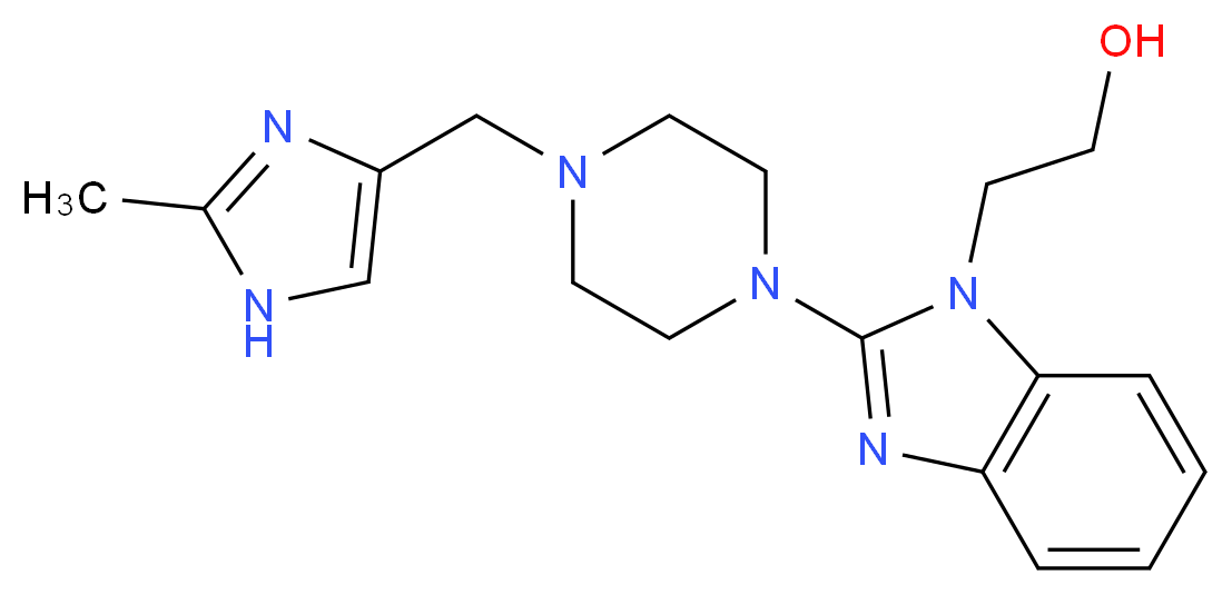 2-(2-{4-[(2-methyl-1H-imidazol-4-yl)methyl]piperazin-1-yl}-1H-benzimidazol-1-yl)ethanol_Molecular_structure_CAS_)