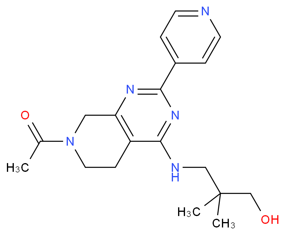 3-[(7-acetyl-2-pyridin-4-yl-5,6,7,8-tetrahydropyrido[3,4-d]pyrimidin-4-yl)amino]-2,2-dimethylpropan-1-ol_Molecular_structure_CAS_)