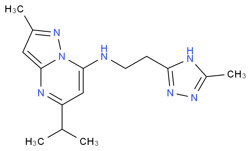 5-isopropyl-2-methyl-N-[2-(5-methyl-4H-1,2,4-triazol-3-yl)ethyl]pyrazolo[1,5-a]pyrimidin-7-amine_Molecular_structure_CAS_)