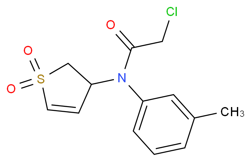 2-chloro-N-(1,1-dioxo-2,3-dihydro-1$l^{6}-thiophen-3-yl)-N-(3-methylphenyl)acetamide_Molecular_structure_CAS_)