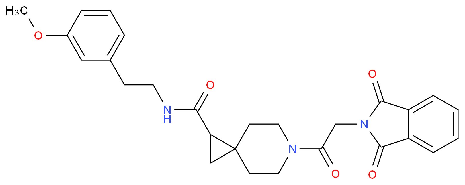 6-[(1,3-dioxo-1,3-dihydro-2H-isoindol-2-yl)acetyl]-N-[2-(3-methoxyphenyl)ethyl]-6-azaspiro[2.5]octane-1-carboxamide_Molecular_structure_CAS_)