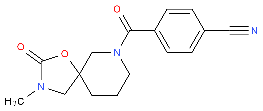4-[(3-methyl-2-oxo-1-oxa-3,7-diazaspiro[4.5]dec-7-yl)carbonyl]benzonitrile_Molecular_structure_CAS_)