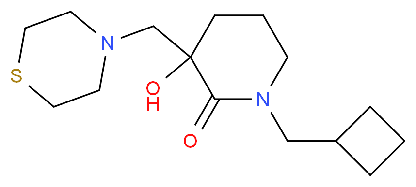 1-(cyclobutylmethyl)-3-hydroxy-3-(4-thiomorpholinylmethyl)-2-piperidinone_Molecular_structure_CAS_)