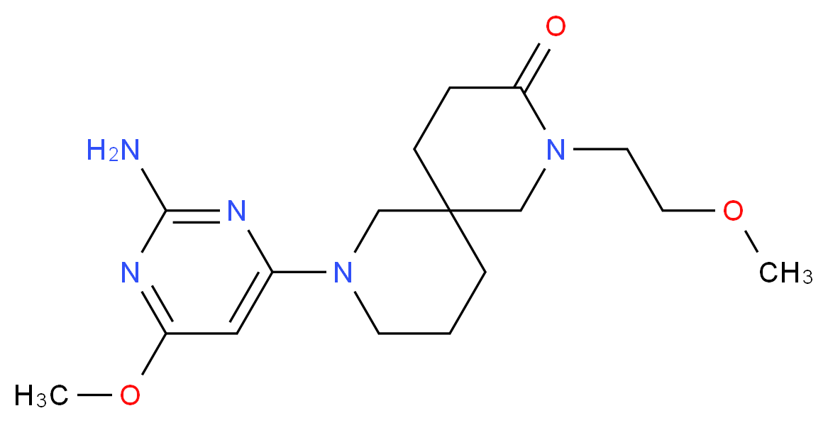 8-(2-amino-6-methoxy-4-pyrimidinyl)-2-(2-methoxyethyl)-2,8-diazaspiro[5.5]undecan-3-one_Molecular_structure_CAS_)