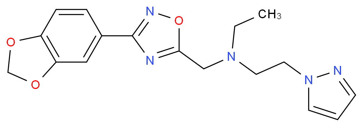 N-{[3-(1,3-benzodioxol-5-yl)-1,2,4-oxadiazol-5-yl]methyl}-N-ethyl-2-(1H-pyrazol-1-yl)ethanamine_Molecular_structure_CAS_)