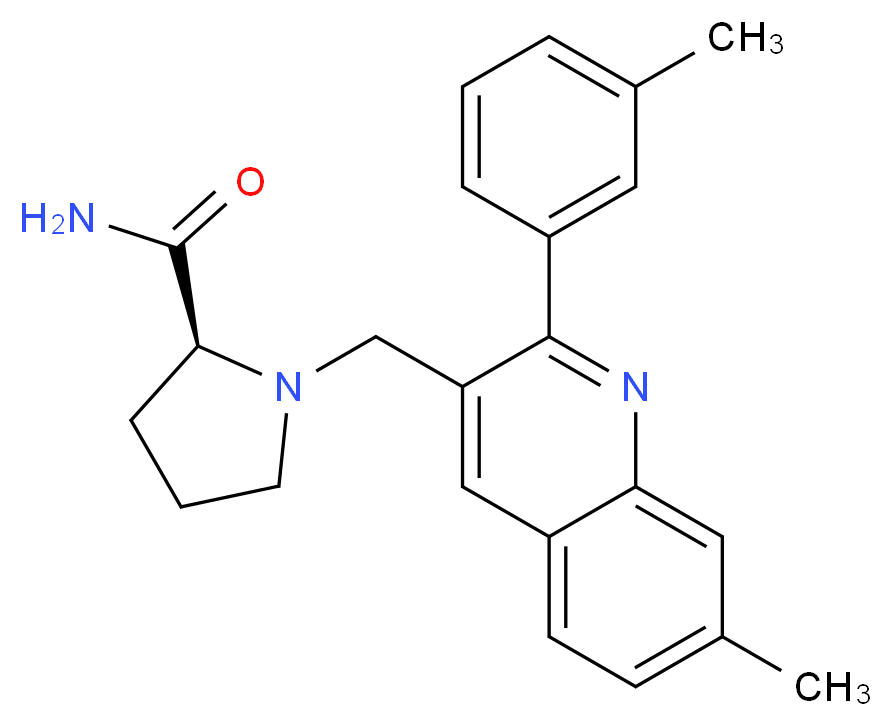 1-{[7-methyl-2-(3-methylphenyl)-3-quinolinyl]methyl}-L-prolinamide_Molecular_structure_CAS_)
