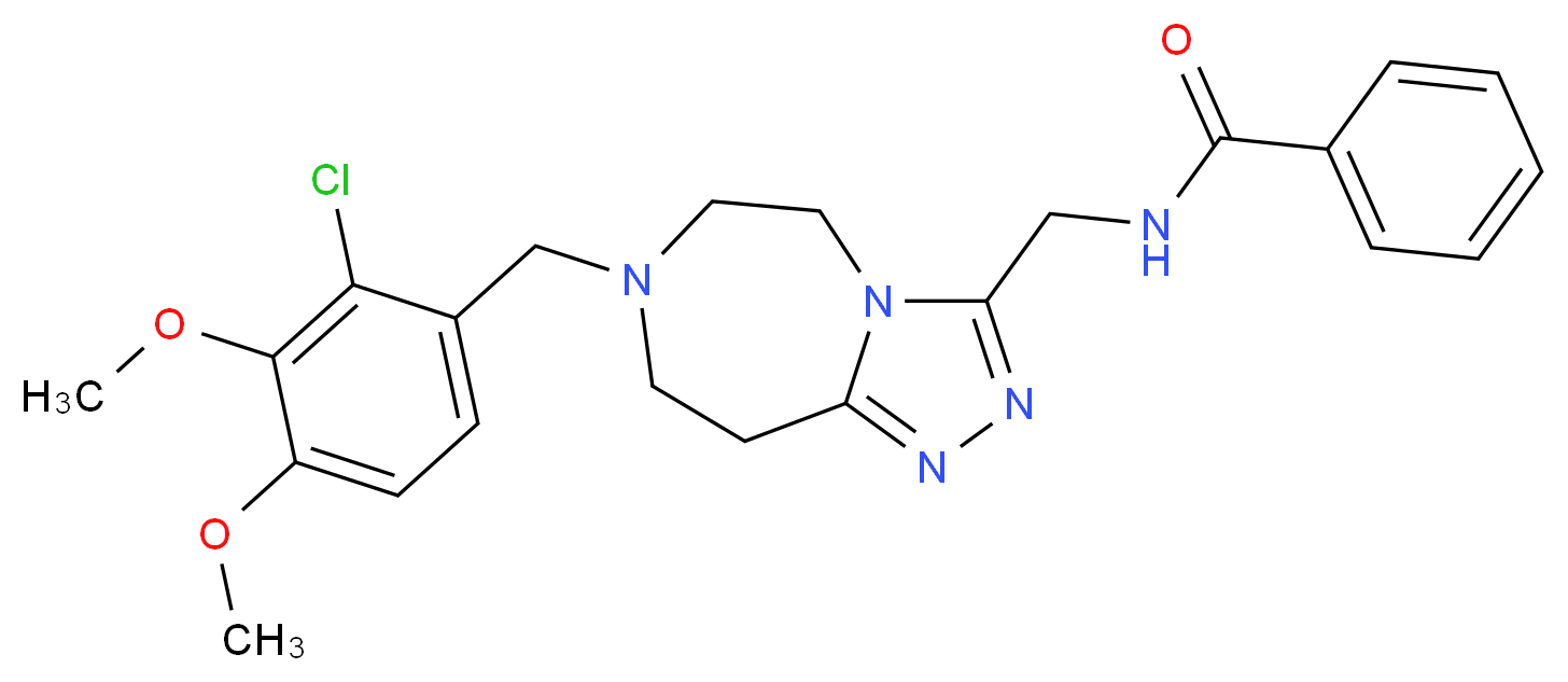 N-{[7-(2-chloro-3,4-dimethoxybenzyl)-6,7,8,9-tetrahydro-5H-[1,2,4]triazolo[4,3-d][1,4]diazepin-3-yl]methyl}benzamide_Molecular_structure_CAS_)