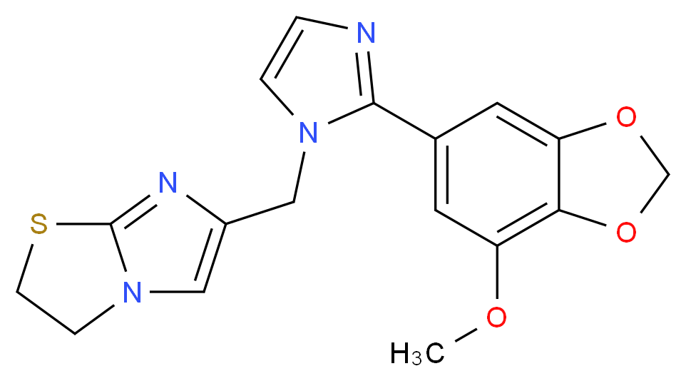 6-{[2-(7-methoxy-1,3-benzodioxol-5-yl)-1H-imidazol-1-yl]methyl}-2,3-dihydroimidazo[2,1-b][1,3]thiazole_Molecular_structure_CAS_)