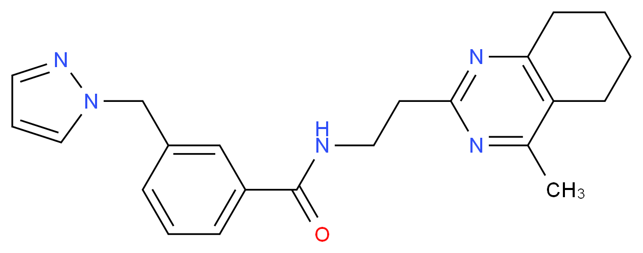 N-[2-(4-methyl-5,6,7,8-tetrahydroquinazolin-2-yl)ethyl]-3-(1H-pyrazol-1-ylmethyl)benzamide_Molecular_structure_CAS_)