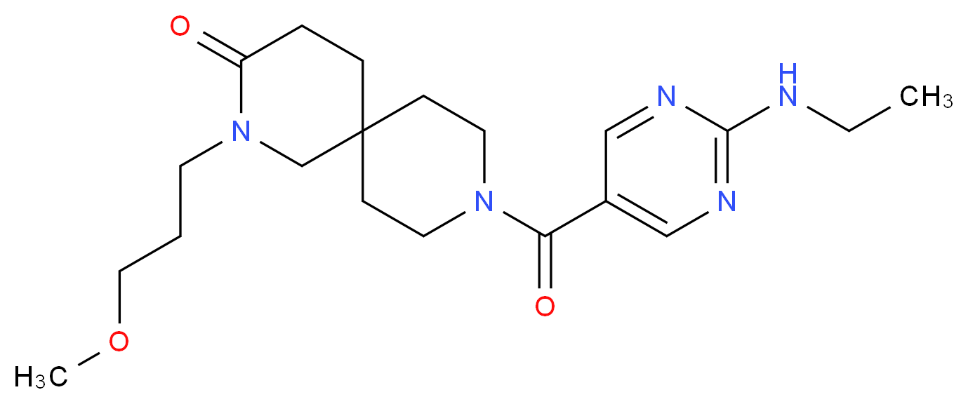 9-{[2-(ethylamino)pyrimidin-5-yl]carbonyl}-2-(3-methoxypropyl)-2,9-diazaspiro[5.5]undecan-3-one_Molecular_structure_CAS_)