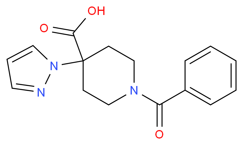 1-benzoyl-4-(1H-pyrazol-1-yl)piperidine-4-carboxylic acid_Molecular_structure_CAS_)