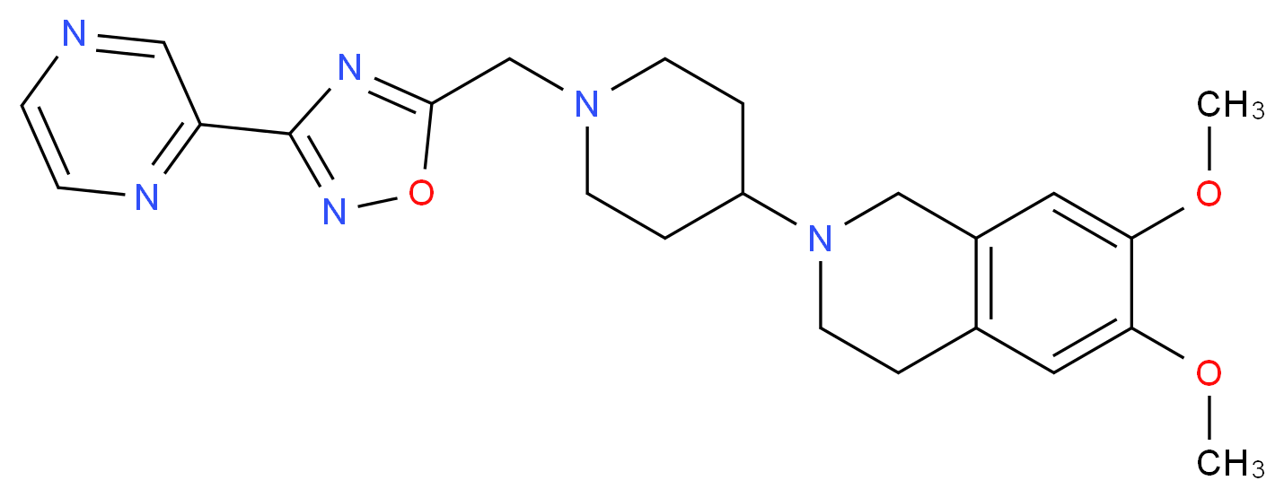 6,7-dimethoxy-2-(1-{[3-(2-pyrazinyl)-1,2,4-oxadiazol-5-yl]methyl}-4-piperidinyl)-1,2,3,4-tetrahydroisoquinoline_Molecular_structure_CAS_)