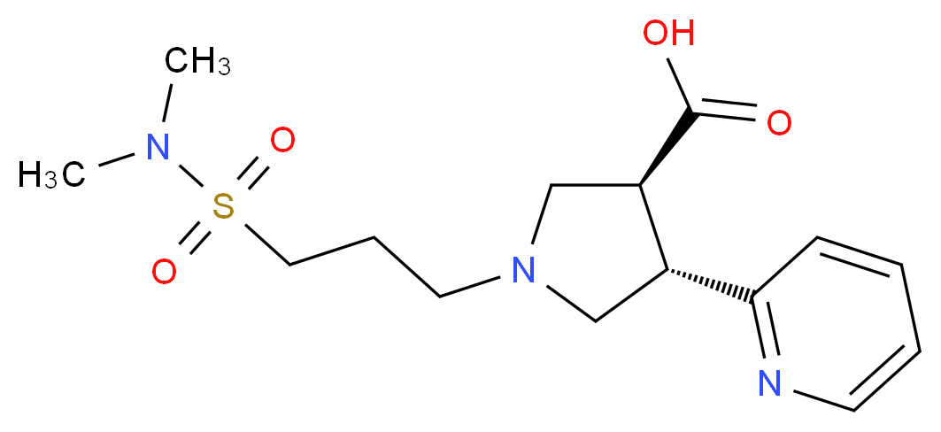 (3S*,4S*)-1-{3-[(dimethylamino)sulfonyl]propyl}-4-(2-pyridinyl)-3-pyrrolidinecarboxylic acid_Molecular_structure_CAS_)