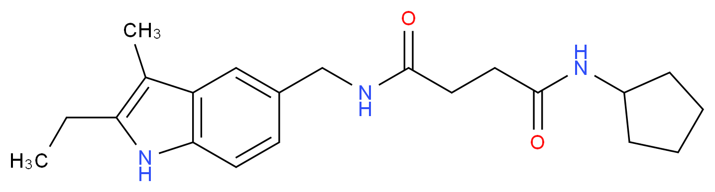 N-cyclopentyl-N'-[(2-ethyl-3-methyl-1H-indol-5-yl)methyl]succinamide_Molecular_structure_CAS_)