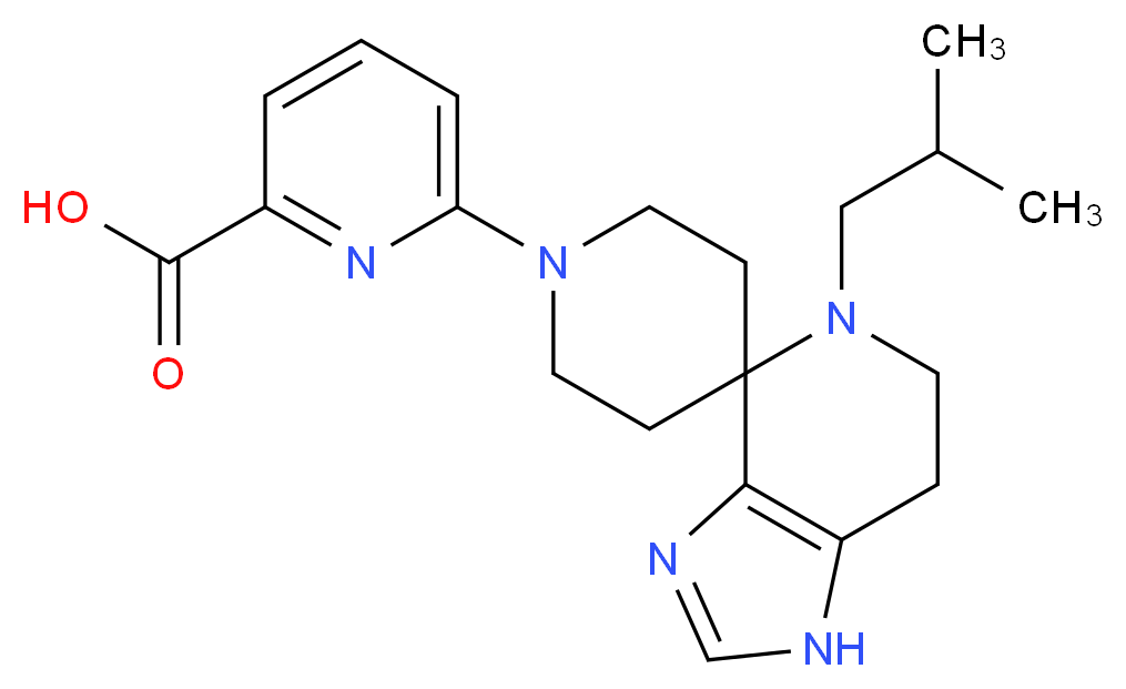 6-(5-isobutyl-1,5,6,7-tetrahydro-1'H-spiro[imidazo[4,5-c]pyridine-4,4'-piperidin]-1'-yl)pyridine-2-carboxylic acid_Molecular_structure_CAS_)
