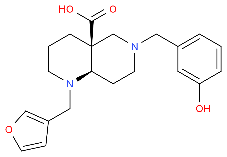 (4aS*,8aR*)-1-(3-furylmethyl)-6-(3-hydroxybenzyl)octahydro-1,6-naphthyridine-4a(2H)-carboxylic acid_Molecular_structure_CAS_)