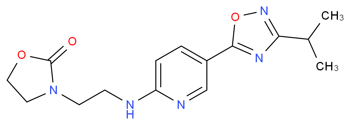 3-(2-{[5-(3-isopropyl-1,2,4-oxadiazol-5-yl)-2-pyridinyl]amino}ethyl)-1,3-oxazolidin-2-one_Molecular_structure_CAS_)