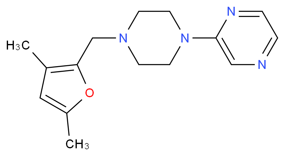 2-{4-[(3,5-dimethyl-2-furyl)methyl]-1-piperazinyl}pyrazine_Molecular_structure_CAS_)