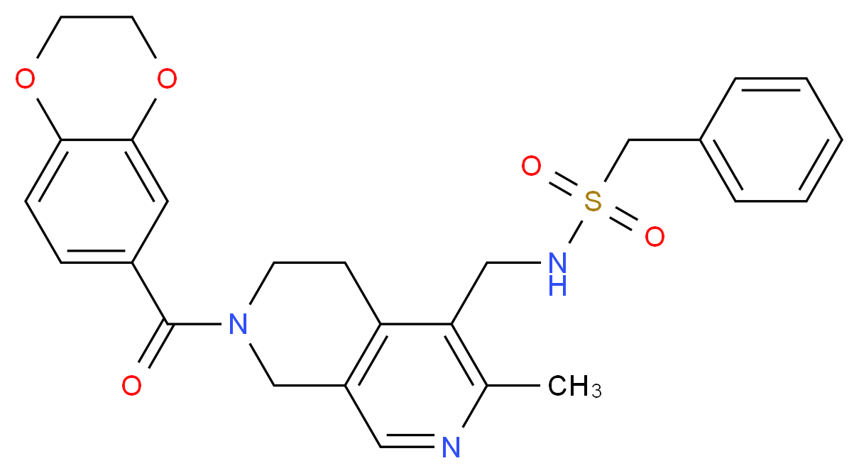 N-{[7-(2,3-dihydro-1,4-benzodioxin-6-ylcarbonyl)-3-methyl-5,6,7,8-tetrahydro-2,7-naphthyridin-4-yl]methyl}-1-phenylmethanesulfonamide_Molecular_structure_CAS_)