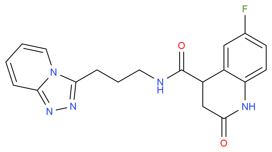 6-fluoro-2-oxo-N-(3-[1,2,4]triazolo[4,3-a]pyridin-3-ylpropyl)-1,2,3,4-tetrahydro-4-quinolinecarboxamide_Molecular_structure_CAS_)