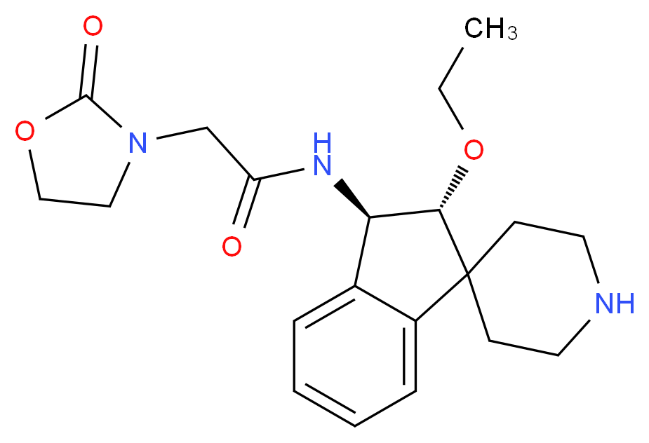 N-[(2R*,3R*)-2-ethoxy-2,3-dihydrospiro[indene-1,4'-piperidin]-3-yl]-2-(2-oxo-1,3-oxazolidin-3-yl)acetamide_Molecular_structure_CAS_)
